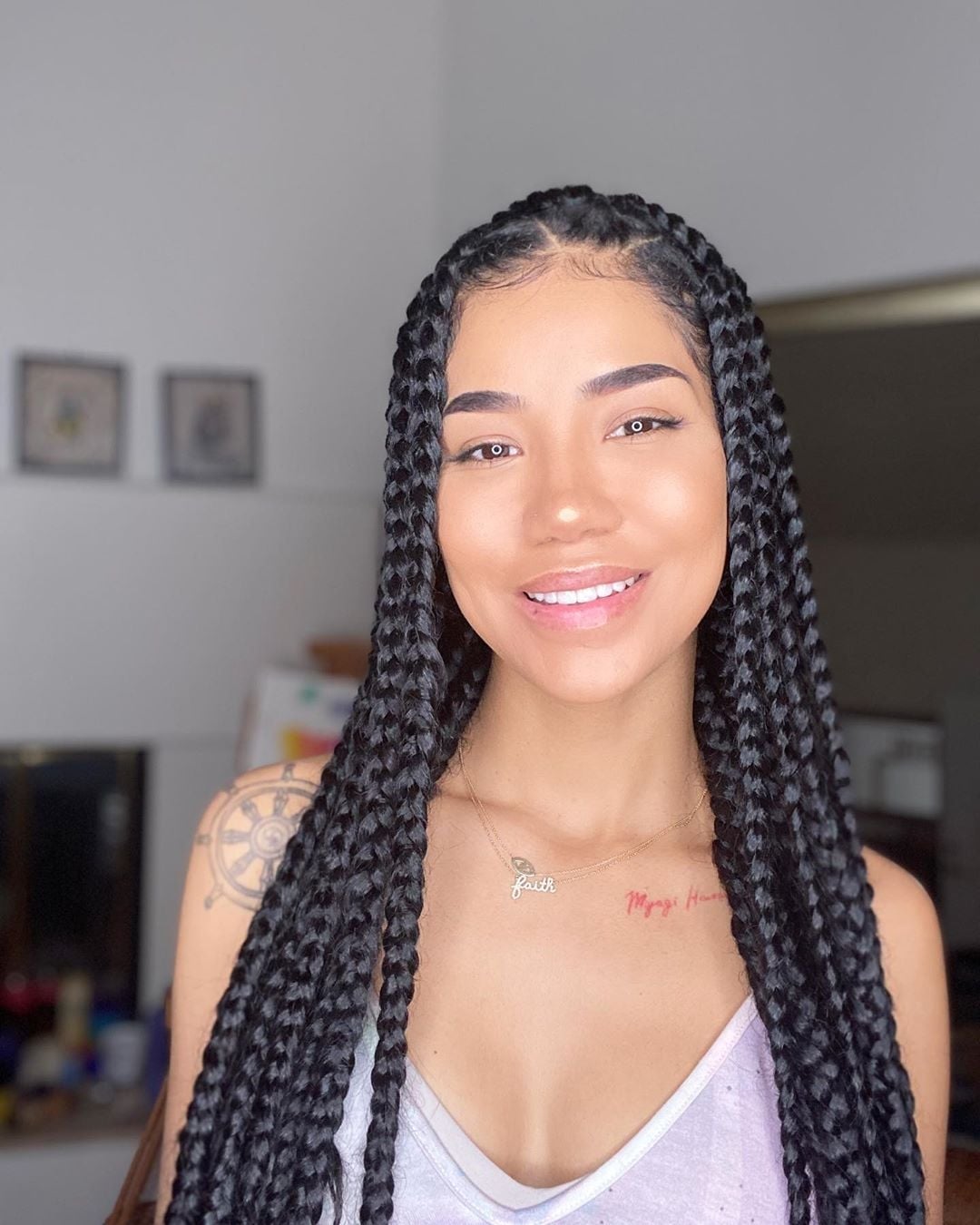 Mid-Back Exceptionally Jumbo Black Box Braids — Jumbo Braided Hairstyles 2027