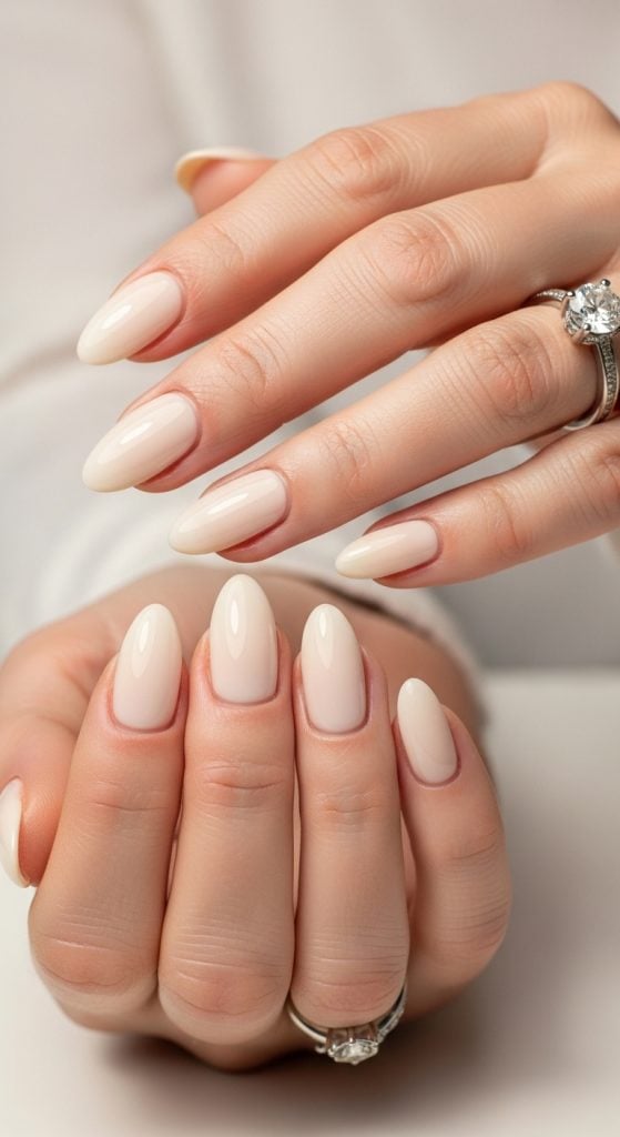 Medium Almond Creamy Nude Medium Almond Creamy Nude — Almond Nails 2027 for Fat Fingers