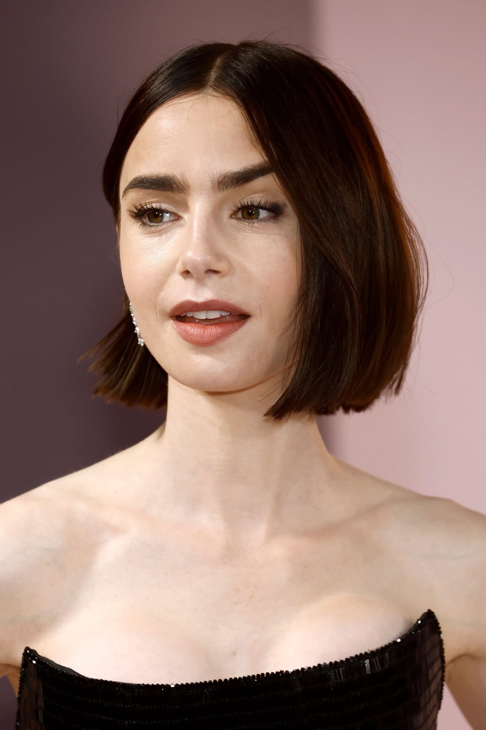 Chin Length Dark Brown Sleek Bob Chin Length Dark Brown Sleek Bob — Winter Hairstyles 2027 for Round Faces