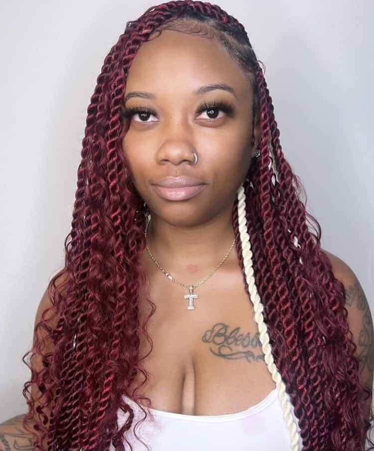 Dark Red Island Twists With Blonde Accent Dark Red Island Twists With Blonde Accent — Island Twists 2027