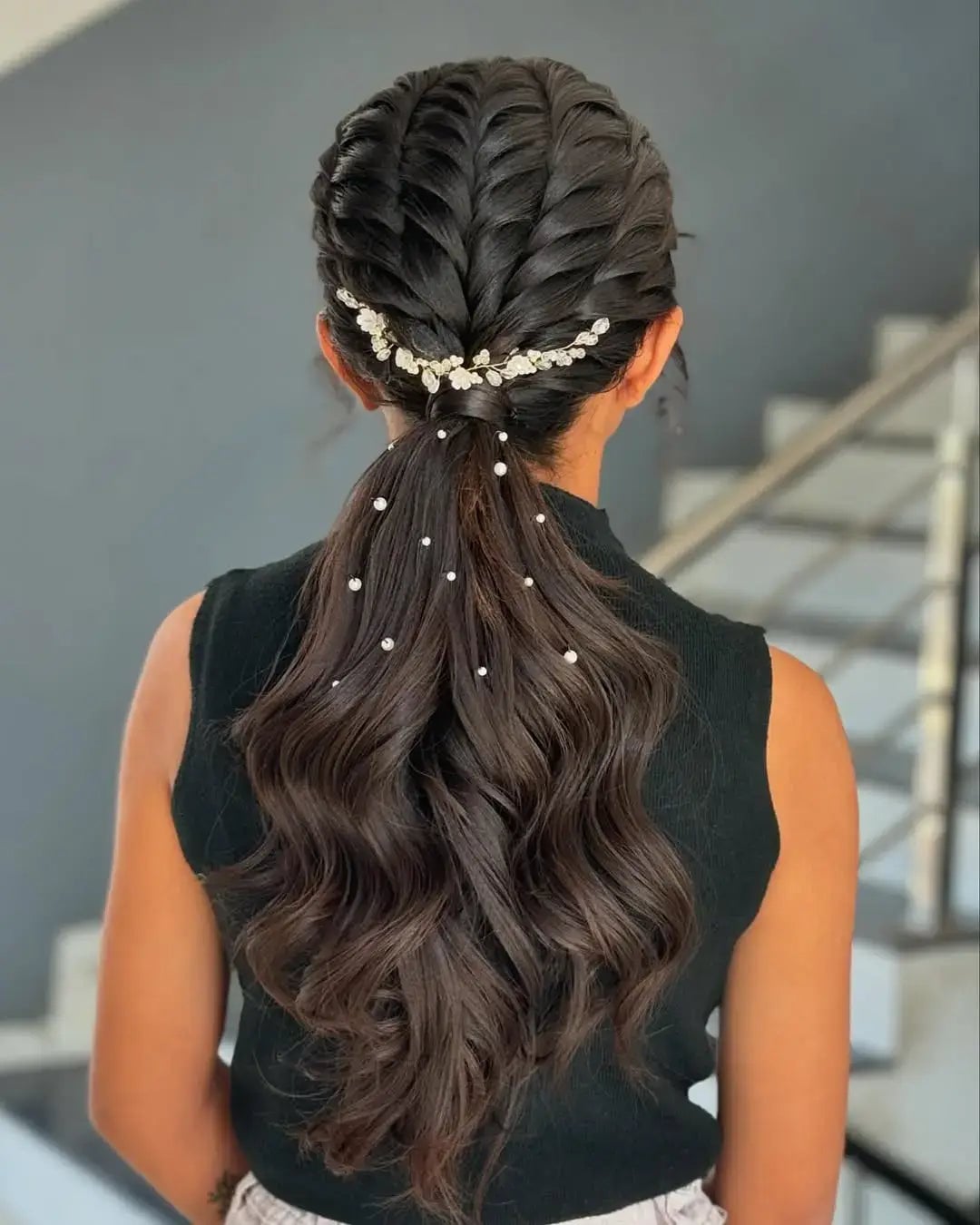 Fishtail Braid Ponytail With Pearls Fishtail Braid Ponytail With Pearls — Birthday Ponytail Hairstyles 2027