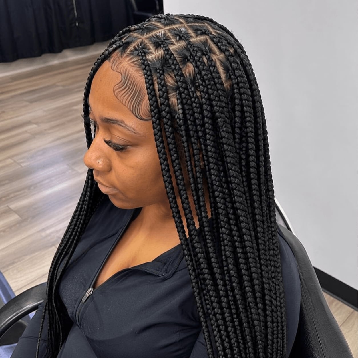 Long Thick Black Box Braids Side View Long Thick Black Box Braids Side View — Braided Hairstyles 2027 with Weave