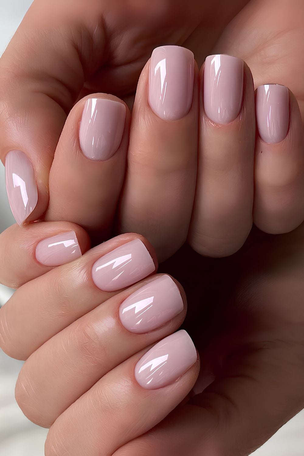 Pale Pink Glossy Short Square Nails Pale Pink Glossy Short Square Nails — Short Nails 2027 for Mature Hands