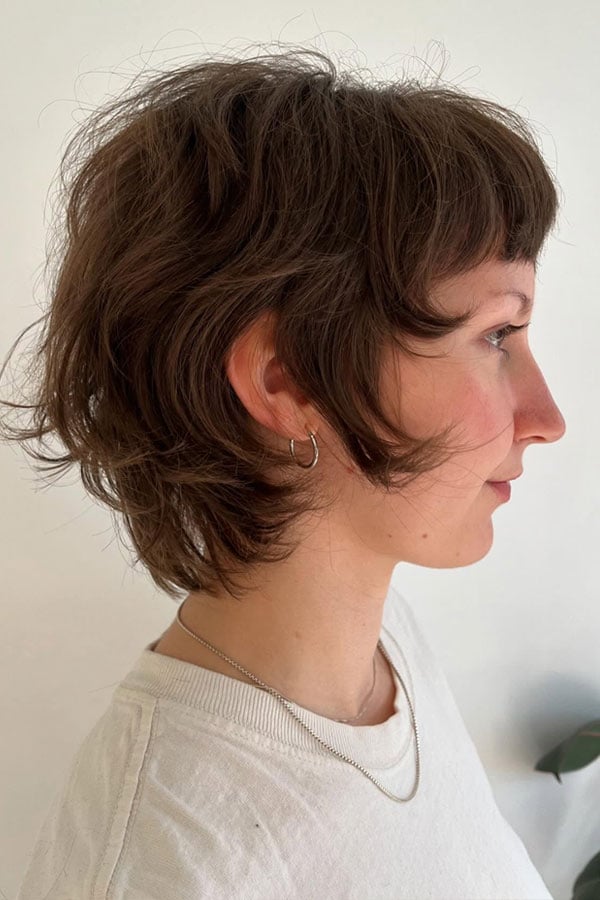 Brown Shag With Textured Layers Brown Shag With Textured Layers — Short Relaxed Hairstyles 2027